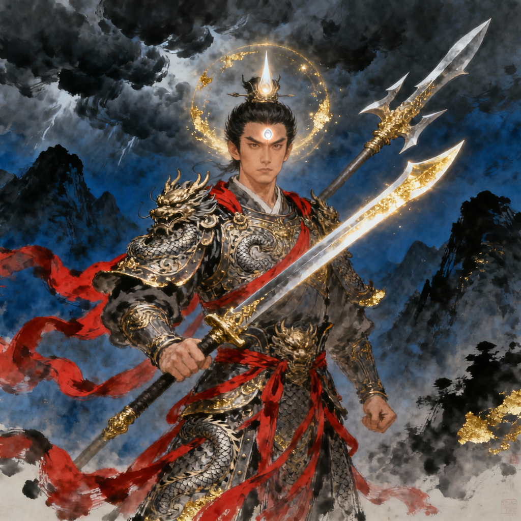 Portrait of Erlang Shen (二郎神)